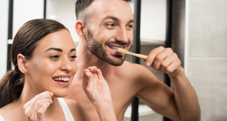 A couple with proper dental hygiene