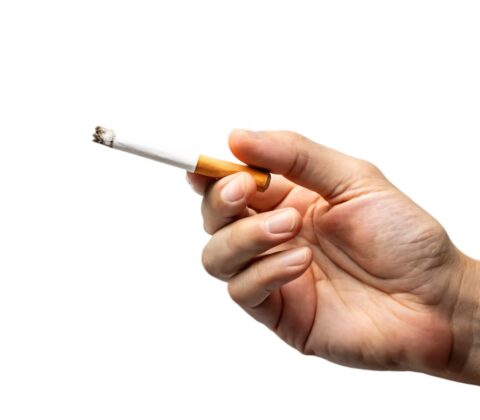 hand holding cigarette
