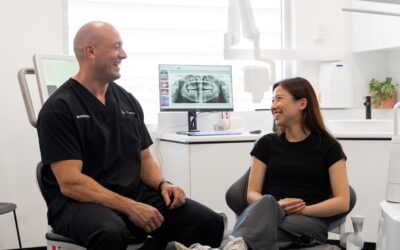 dentist talking to patient